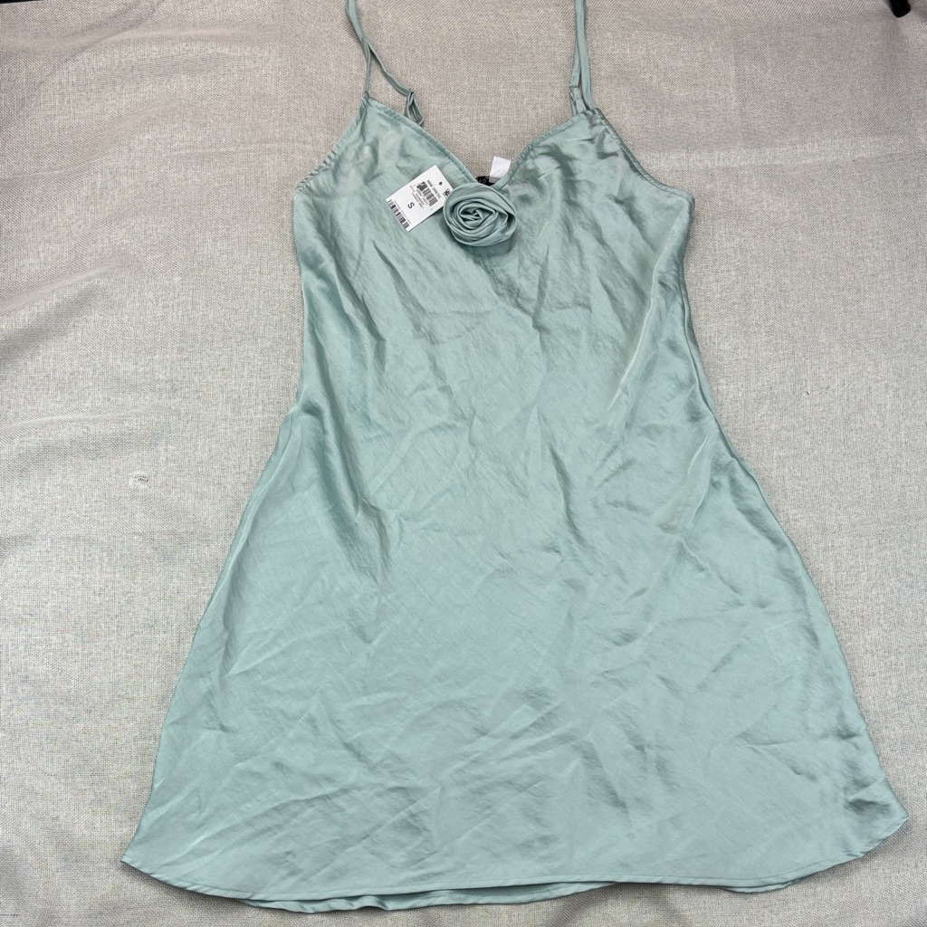 And Now This Women's Rosette-Trim Satin Sleeveless Mini Dress Size S